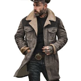 Suede Multicolor Jacket Multi-pocket Zipper (Option: Gray-M)