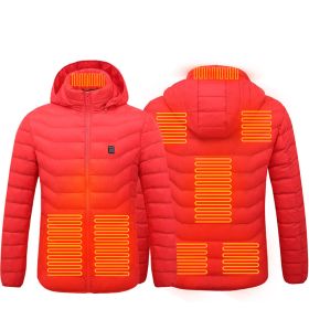 Winter Heated Jacket USB Electric Cotton Coat Zip-up Heater Thermal Clothing Heating Vest For Men (Option: Red Zone8-6XL)
