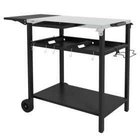 Camping Cart, Grill Cart, Outdoor Bar Cart (Color: as picture)