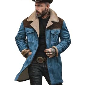 Suede Multicolor Jacket Multi-pocket Zipper (Option: Blue coffee-XL)