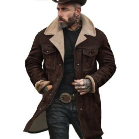 Suede Multicolor Jacket Multi-pocket Zipper (Option: 5183 coffee brown solid color-XL)